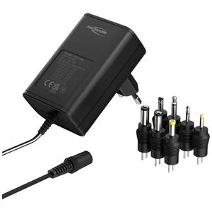 Ansmann 1201-0023 zásuvkový adaptér s redukciami, nastaviteľný 12 V/DC, 9 V/DC, 7.5 V/DC, 6 V, 4.5 V/DC, 3 V 1000 mA 12