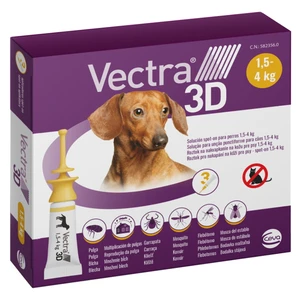 VECTRA 3D Spot-On XS pro psy 1,5-4 kg  0,8 ml 3 pipety