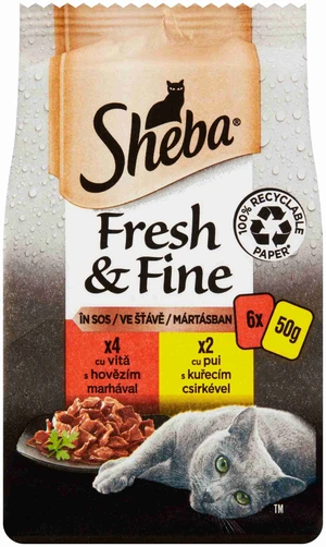 Sheba Kapsička Fresh&Fine Mix Hovädzie A Kura 6x50g