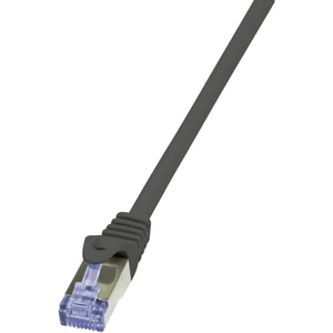 LogiLink CQ4023S RJ45 sieťové káble, prepojovacie káble  S/FTP 0.50 m čierna pozlátené kontakty, samozhášavý, s ochranou