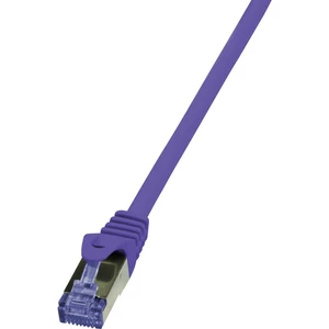 LogiLink CQ301VS RJ45 sieťové káble, prepojovacie káble CAT 6A S/FTP 25.00 cm fialová samozhášavý, bez halogénov, s ochr