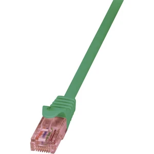 LogiLink CQ2065U RJ45 sieťové káble, prepojovacie káble CAT 6 U/UTP 3.00 m zelená samozhášavý, s ochranou 1 ks