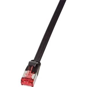 LogiLink CF2063S RJ45 sieťové káble, prepojovacie káble CAT 6 U/FTP 3.00 m čierna pozlátené kontakty 1 ks