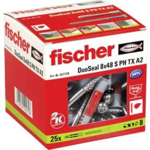 Hmoždinka Fischer DuoSeal 557728, Vnější délka 48 mm, Vnější Ø 8 mm, 25 ks