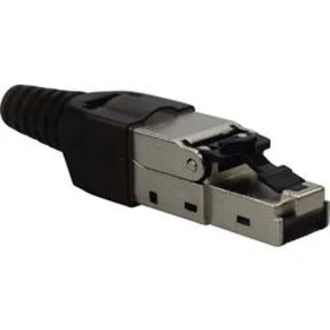 RJ45 RJ45 adaptér KOMOS 0.1800-45 CAT 6, [1x RJ45 zásuvka - 1x kabel s otevřenými konci], stříbrná