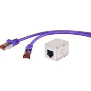 Síťový prodlužovací kabel RJ45 Renkforce RF-3829132, CAT 6, S/FTP, 3.00 m, fialová