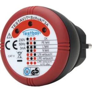 Tester zásuvek Testboy Schuki® 3A 230 V/AC Doutnavky