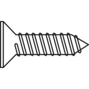 Šrouby do plechu s křížovoudrážkou, DIN7982, 2,9 mm x 9,5 mm, 100 ks