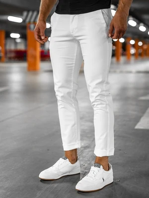 Pantaloni albi chinos Bolf 1146