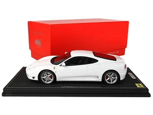 1999 Ferrari 360 Modena White with DISPLAY CASE Limited Edition to 84 pieces Worldwide 1/18 Model Car by BBR