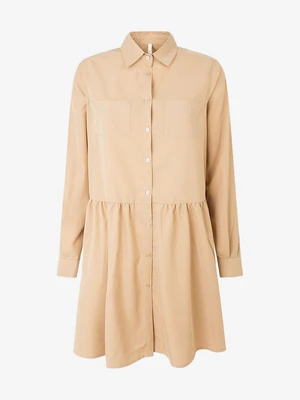 Beige women's shirt dress Pepe Jeans Alessa