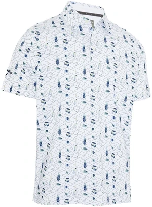 Callaway All Over Golf Mens Essentials Print Alb luminos M Tricou polo