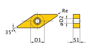 OPTIMUM Břitové destičky V/35°, 5 ks