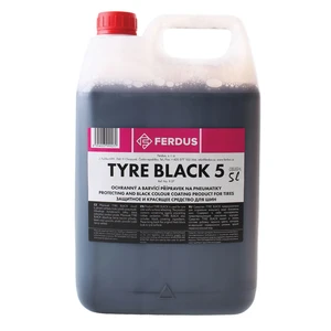 Ferdus Ochranný a barvicí přípravek na pneumatiky- oživovač, černá barva na pneu TYRE BLACK5, 5 l