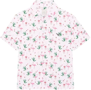 Callaway Boys All Over Flamingo Printed Bright White M Polo košile