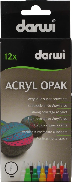 Darwi Acryl Opak Marker Set Zestaw markerów akrylowych Mix 12 x 3 ml