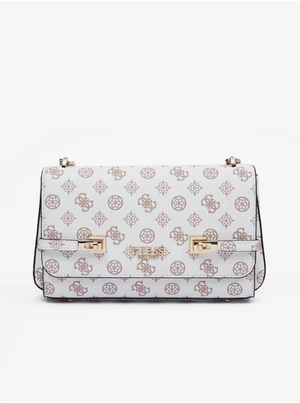 Beige-White Women's Patterned Handbag Guess Loralee - Women