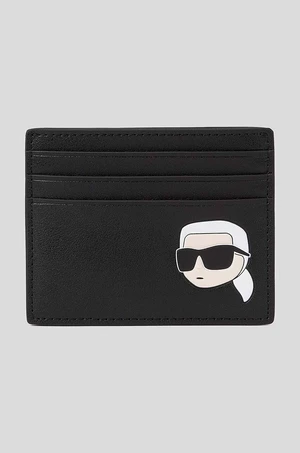 Kožená peněženka Karl Lagerfeld černá barva