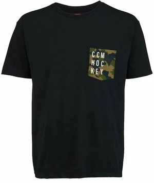 Men's T-shirt CCM CAMO POCKET S/S TEE Black L