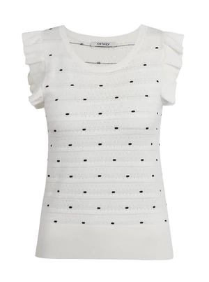 White women's polka dot sweater T-shirt ORSAY