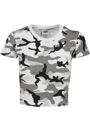 Women's Stretch Jersey Cropped Tee Snow Camouflage