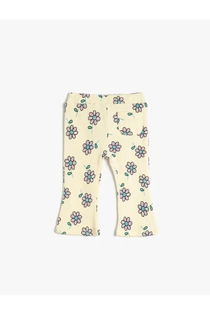 Koton Flare Leggings Floral Pocket Detail Cotton