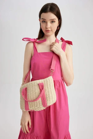 DEFACTO Women Large Straw Crossbody Bag