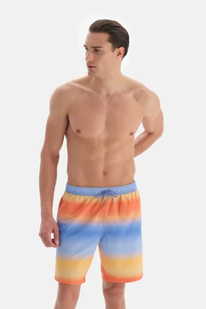 Dagi Blue - Orange Gradient Des. Long Shorts