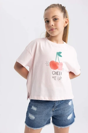 DEFACTO Girl Crop Short Sleeve T-Shirt