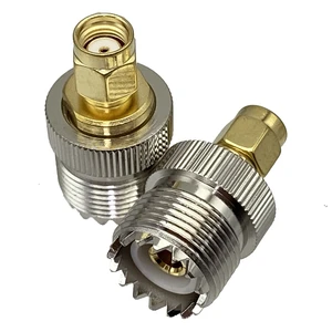 1Pcs RP SMA Male Jack to UHF SO239 Female Jack RF Adapter Connector Coaxial Straight Wire Terminals High Quanlity