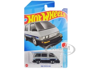 1986 Toyota Van Silver Metallic and Black with Stripes "HW J-Imports" Series Diecast Model Car by Hot Wheels