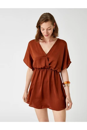 Koton V-Neck Short Sleeve Mini Dress