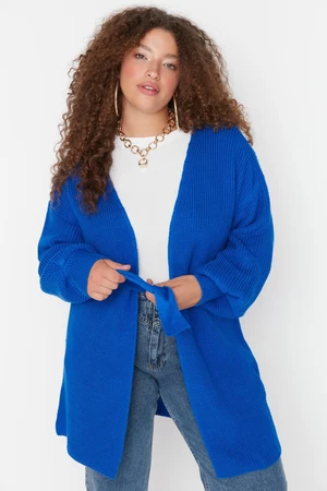 Trendyol Curve Blue Balloon Sleeve Knitwear Cardigan