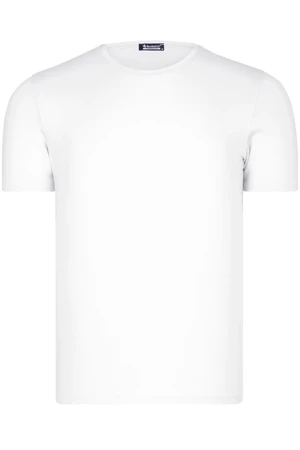 T8569 DEWBERRY BIKE COLLAR MEN'S T-SHIRT-PLAIN WHITE