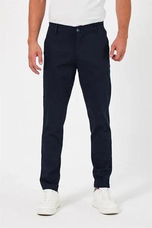 36952 Dewberry Gabardine Cotton Slim Fit Chino Mens Trousers-NAVY