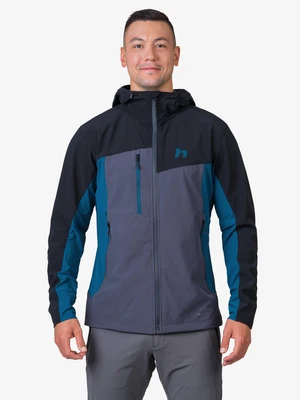 Black-and-blue men's softshell jacket Hannah Carsten II