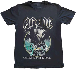 AC/DC Camiseta de manga corta For Those About To Rock Yellow Outlines Unisex Black S