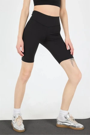 53600 Dewberry High Waist Sports Shorts Tights-BLACK