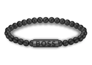 Hugo Boss Čierny náramok s korálkami Sphere 1580659 17,5 cm