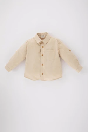 DEFACTO Baby Boy Poplin Basic Long Sleeve Shirt