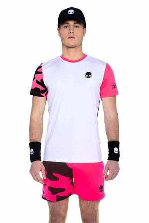 Men's T-Shirt Hydrogen Tech Camo Tee White/Fuchsia Fluo S