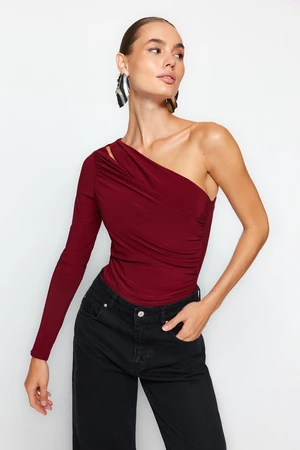 Trendyol Burgundy Window/Cut Out Detailed Bodysuit