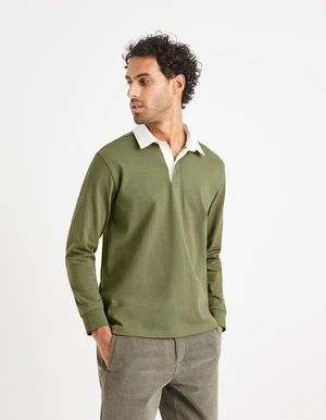 Green Men's Polo T-Shirt Celio Vemix