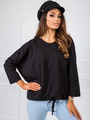 Black oversized cotton blouse