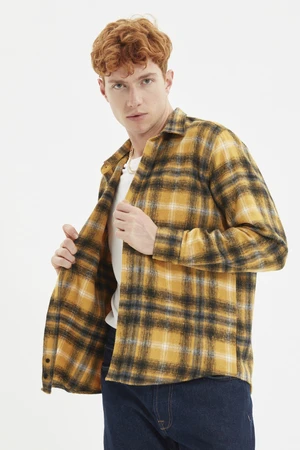 Trendyol Mustard Man Lumberjack Regular Fit Shirt Shirts