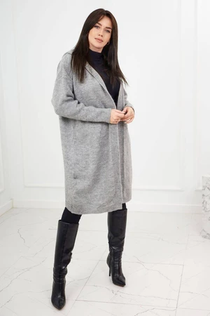 Hooded sweater in gray