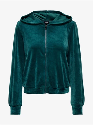 Dark Green Women's Velvet Hoodie ONLY Rebel - Women