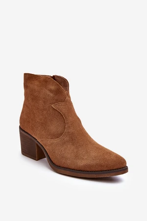 Suede Cowboy Boots with D&A Camel Zipper