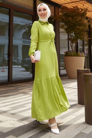 InStyle Aliza Tunnel Dress With A Belt - Oil Green