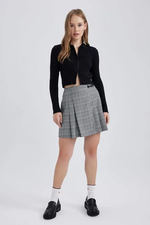 DEFACTO Coool Pleat Plaid Mini Skirt